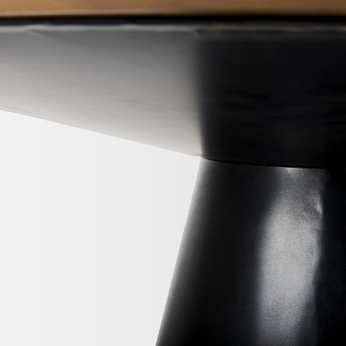 Mitchell 63"L x 63"W Pedestal Dining Table | Med Brown Wood & Black Metal | Seats 6-Dining Tables-DECOROLALA