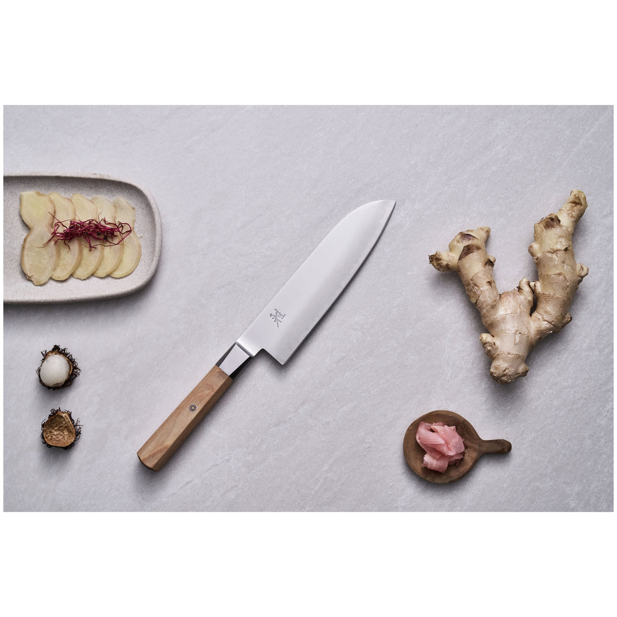 Miyabi 4000FC Santoku Knife - 7" Pakkawood Handle Beige-Santoku Knives-DECOROLALA