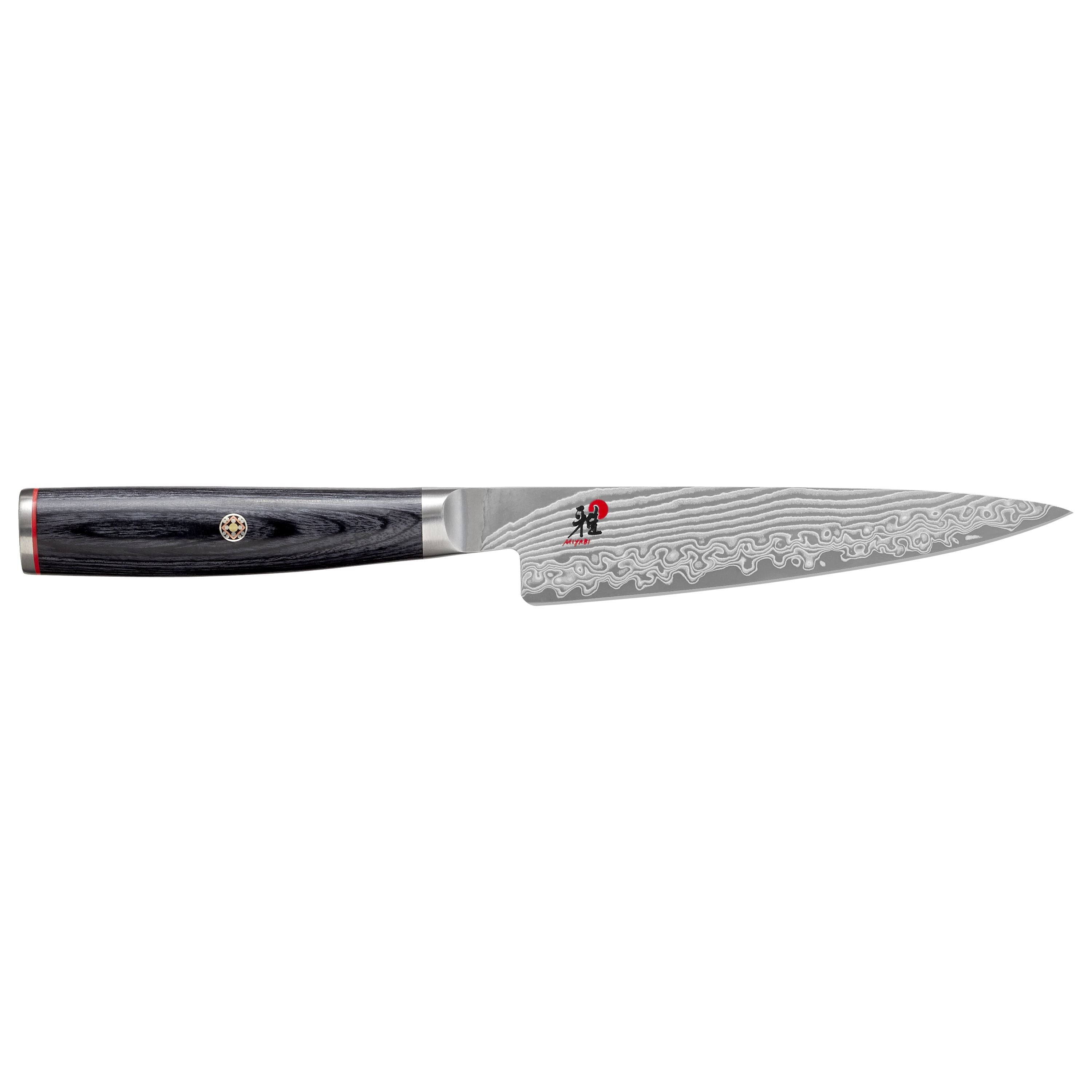 Miyabi 5000 FCD Shotoh Knife - 13cm Damascus Steel Black-Utility Knife-DECOROLALA