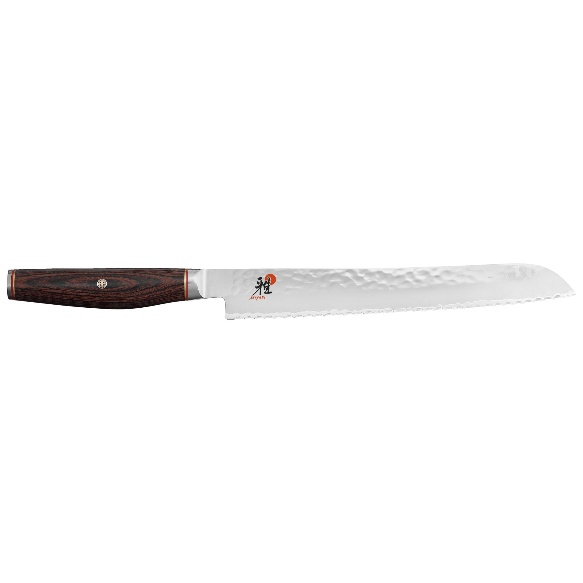 Miyabi 6000 MCT 9" Bread Knife - Hammered Finish Brown Handle-Bread Knife-DECOROLALA