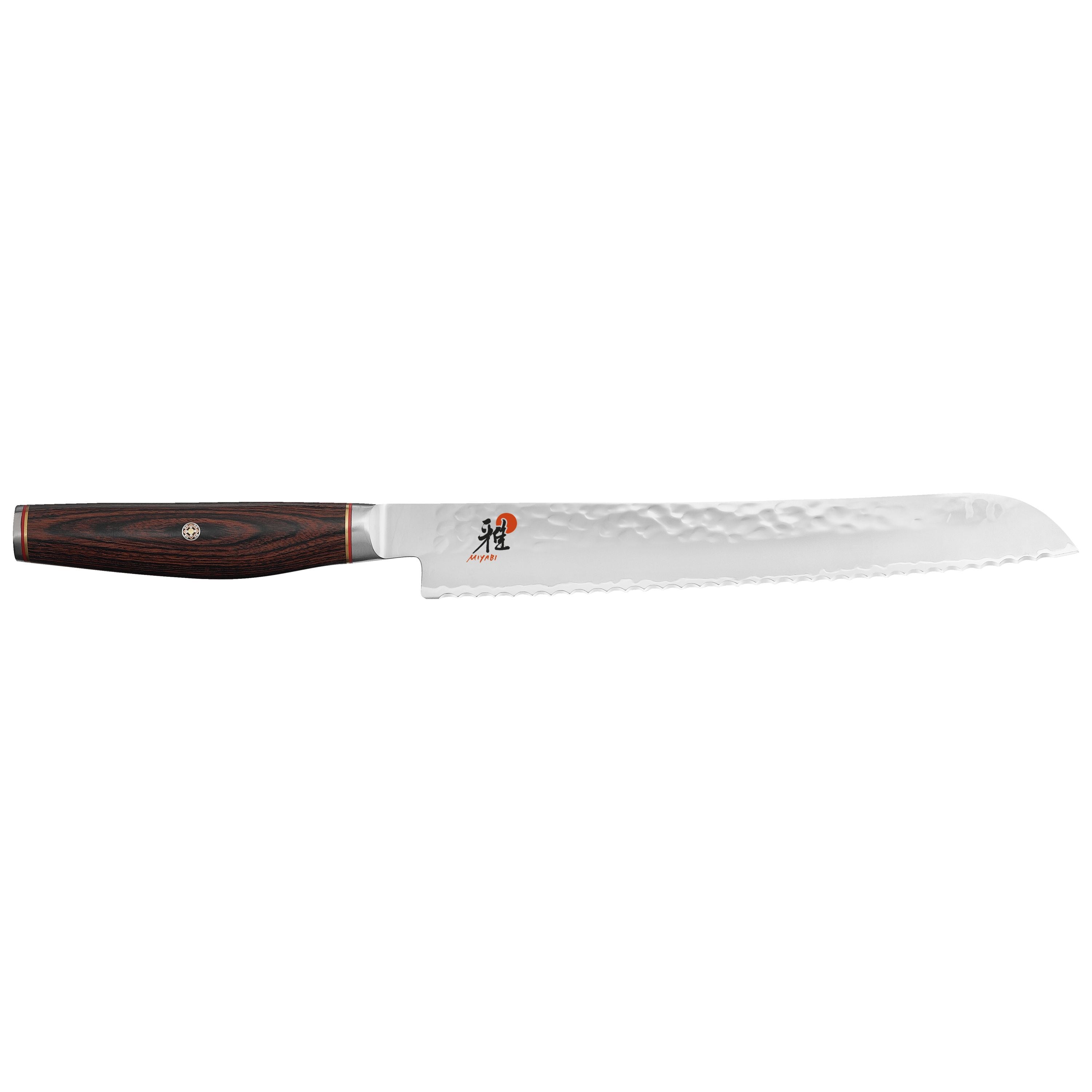Miyabi 6000 MCT 9" Bread Knife - Hammered Finish Brown Handle-Bread Knife-DECOROLALA