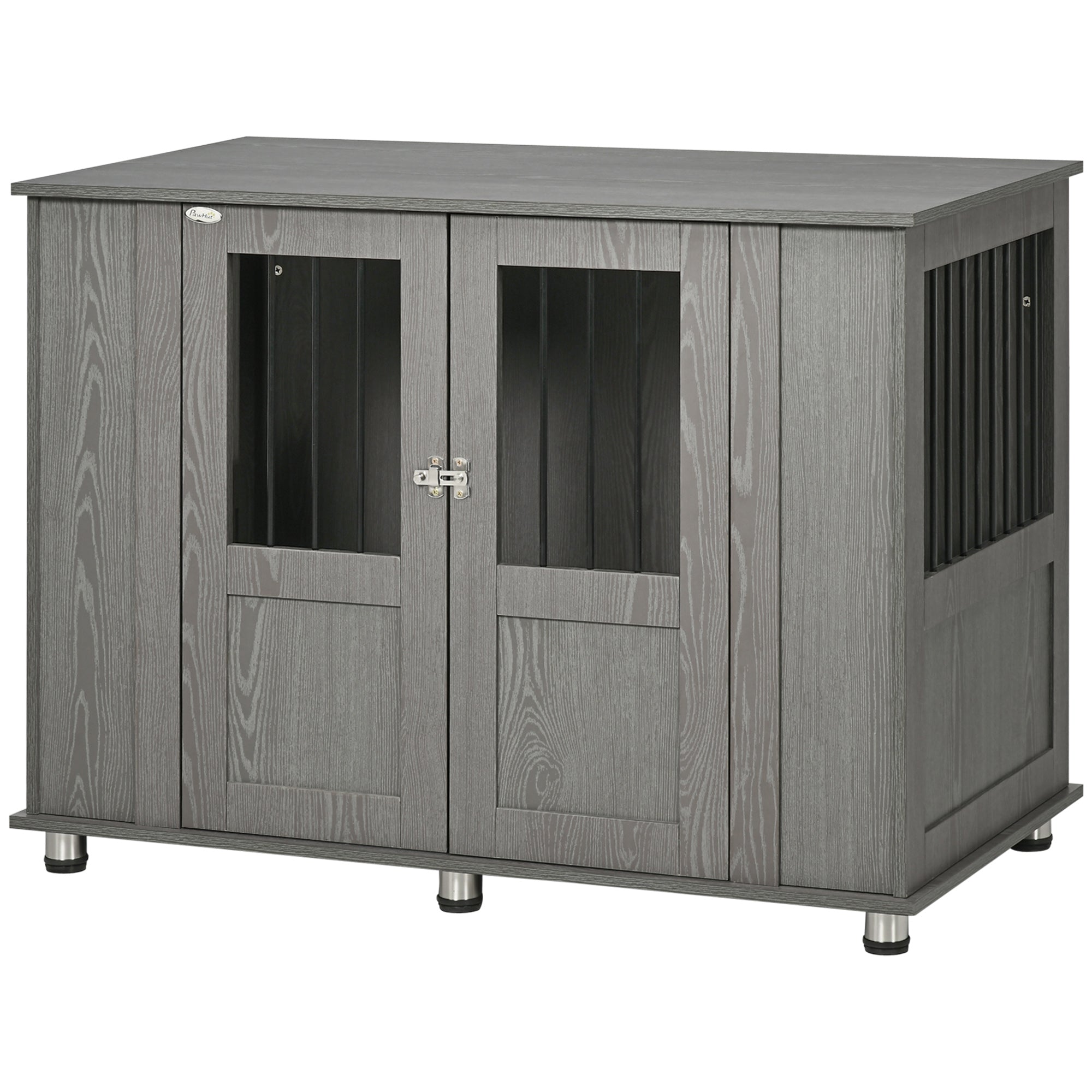 Dog Crate Furniture with Lockable Magnetic Door, Adjustable feet for Extra Large, Medium & Small Dogs, Indoor Use, Grey-Dogs-DECOROLALA