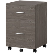 Mobile Filing Cabinet, Vertical File Cabinet with 2 Drawers, Wheels, for Letter or A4 File, Grey-Office Products > Office Furniture > Office Cabinets & Cupboards-DECOROLALA