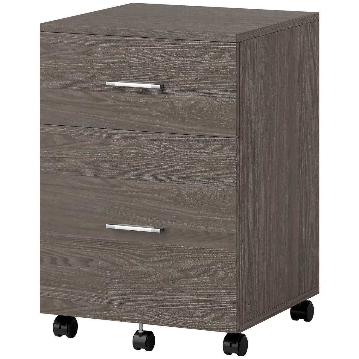 Mobile Filing Cabinet, Vertical File Cabinet with 2 Drawers, Wheels, for Letter or A4 File, Grey-Office Storage Cabinets-DECOROLALA