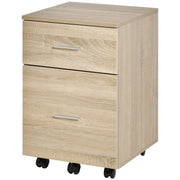 Mobile Filing Cabinet, Vertical File Cabinet with 2 Drawers, Wheels, for Letter or A4 File, Natural-Office Products > Office Furniture > Office Cabinets & Cupboards-DECOROLALA