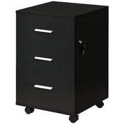 Mobile Filing Cabinet with Wheels, 3 Drawer File Cabinet with Lock and Keys for Home Office, Black-Office Products > Office Furniture > Office Cabinets & Cupboards-DECOROLALA