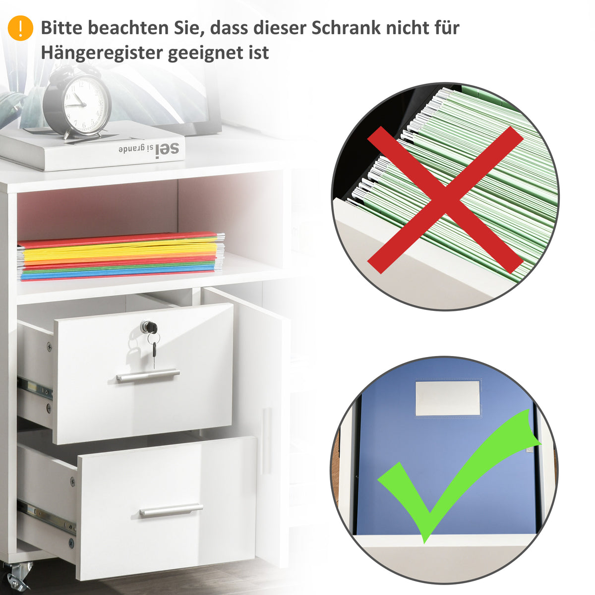 Mobile Lateral Filing Cabinet & Printer Stand - White-Office Storage Cabinets-DECOROLALA