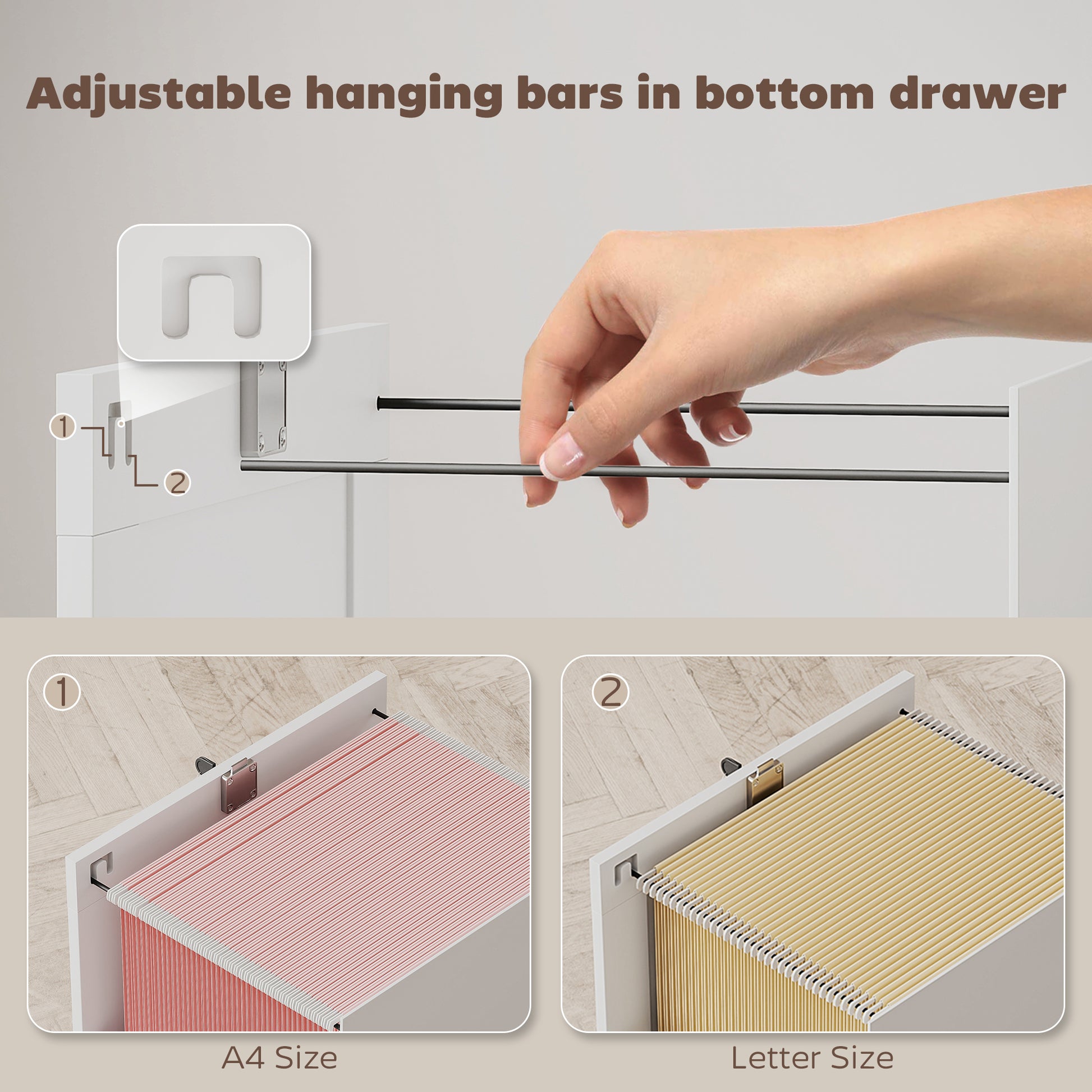 Mobile Printer Stand with Charging Station & Locking Cabinet-DECOROLALA