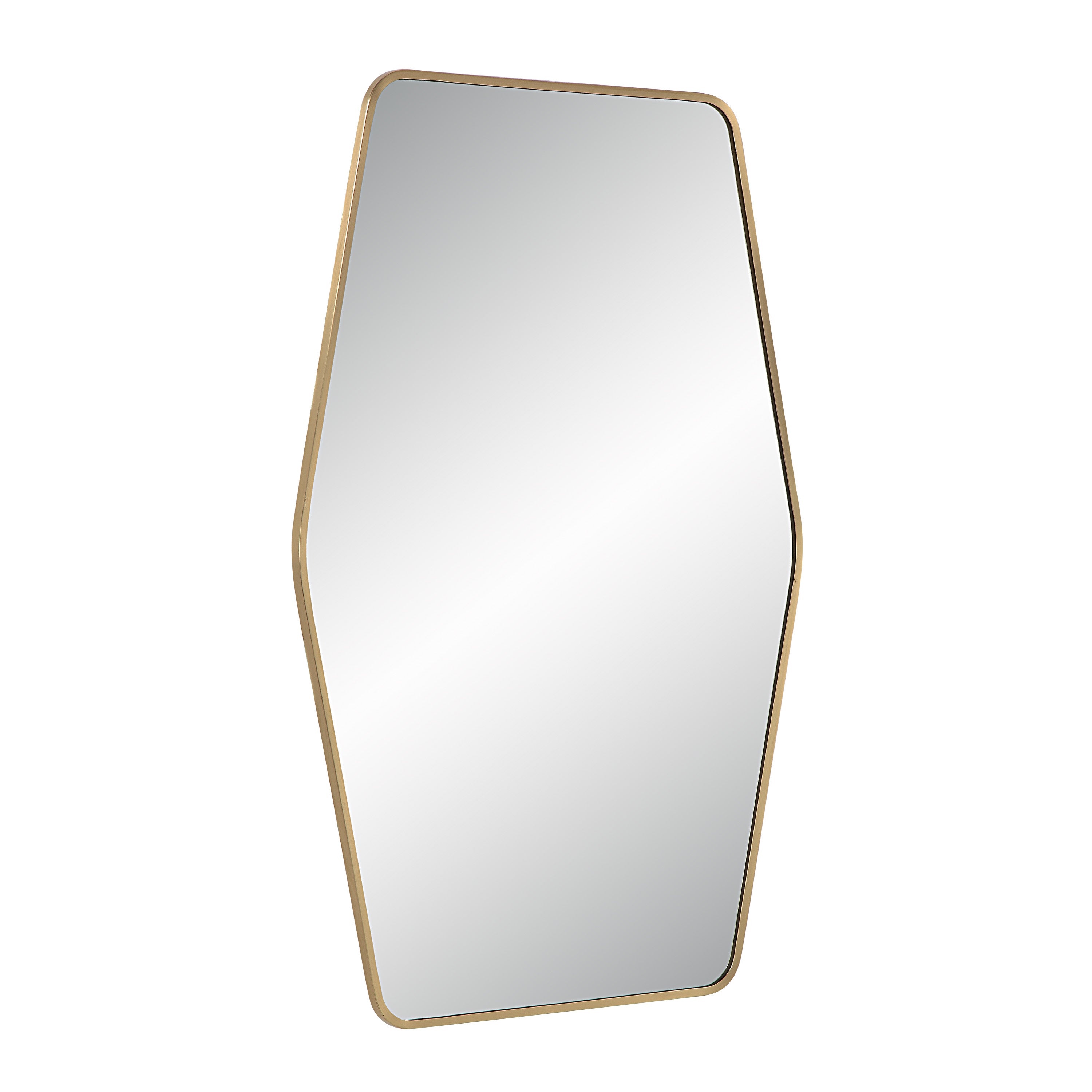 Mocha 40" Tall Rectangular Mirror, Satin Brass-Mirror-DECOROLALA