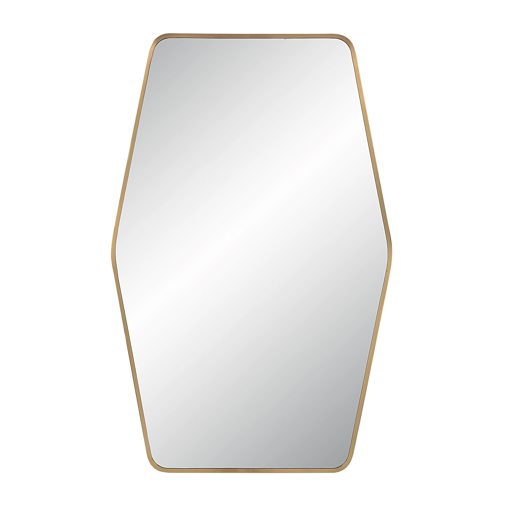 Mocha 40" Tall Rectangular Mirror, Satin Brass-Mirror-DECOROLALA