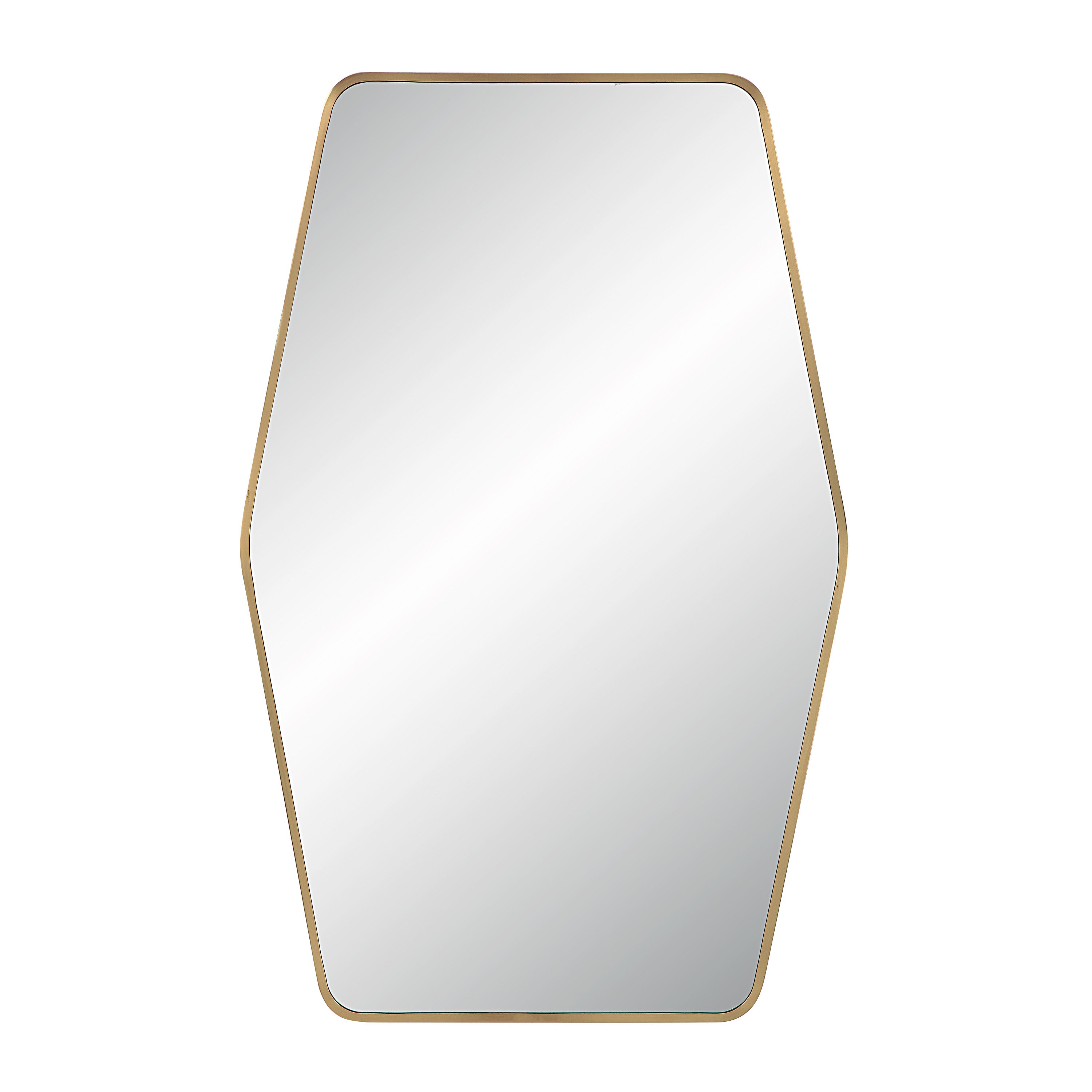 Mocha 40" Tall Rectangular Mirror, Satin Brass-Mirror-DECOROLALA