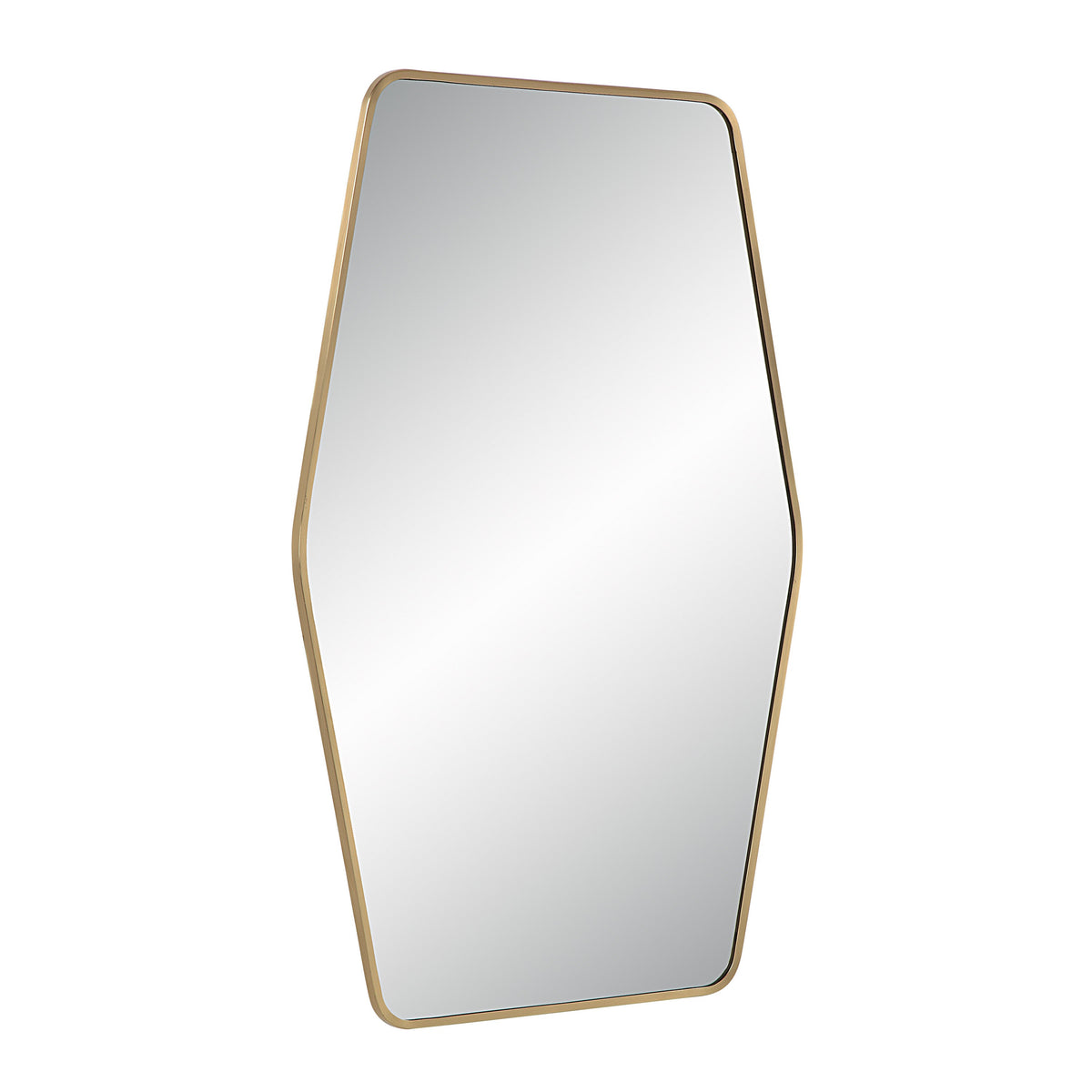 Mocha 40" Tall Rectangular Mirror, Satin Brass-Mirrors-DECOROLALA