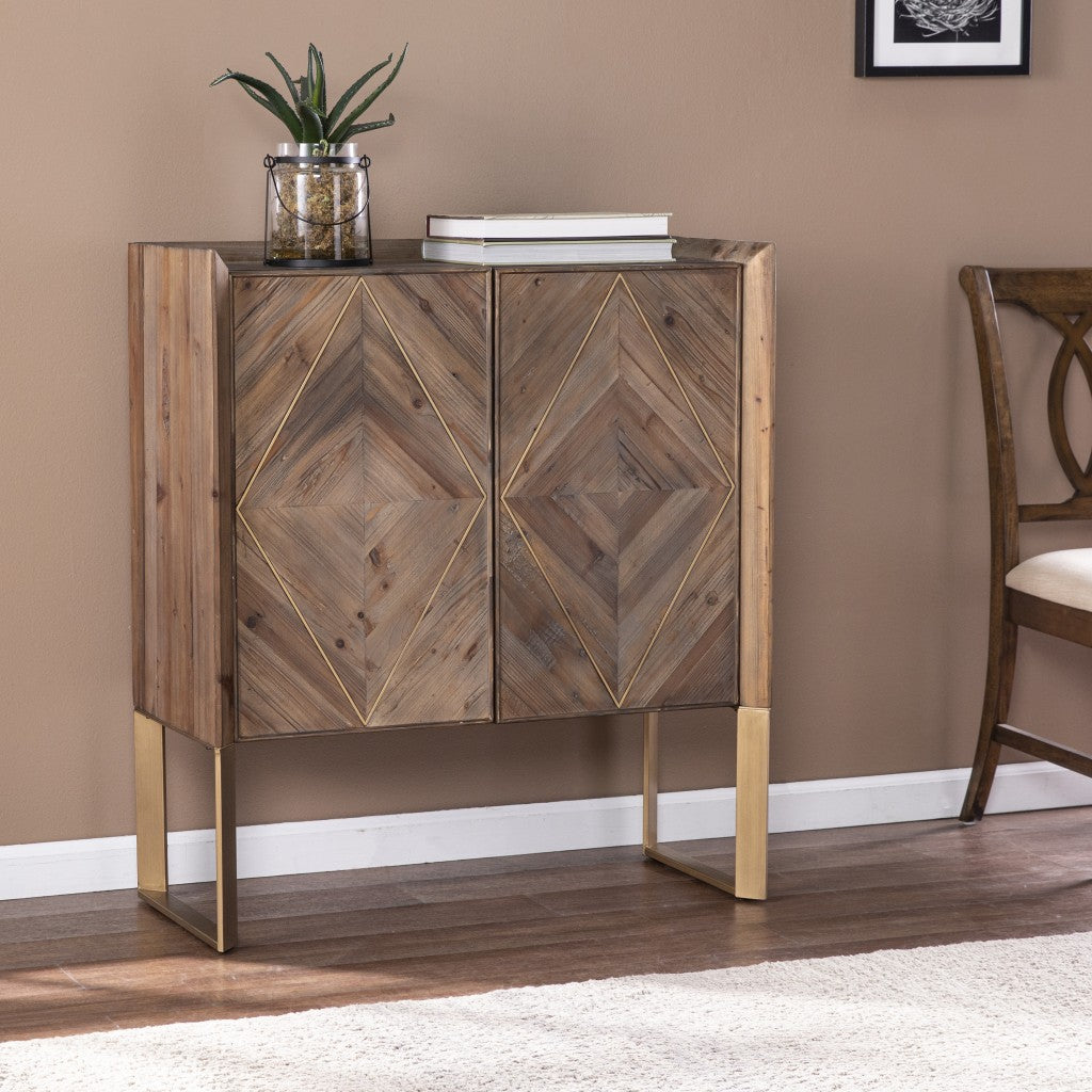 Mod Natural and Gold Reclaimed Wood Accent Cabinet-Sideboards-DECOROLALA