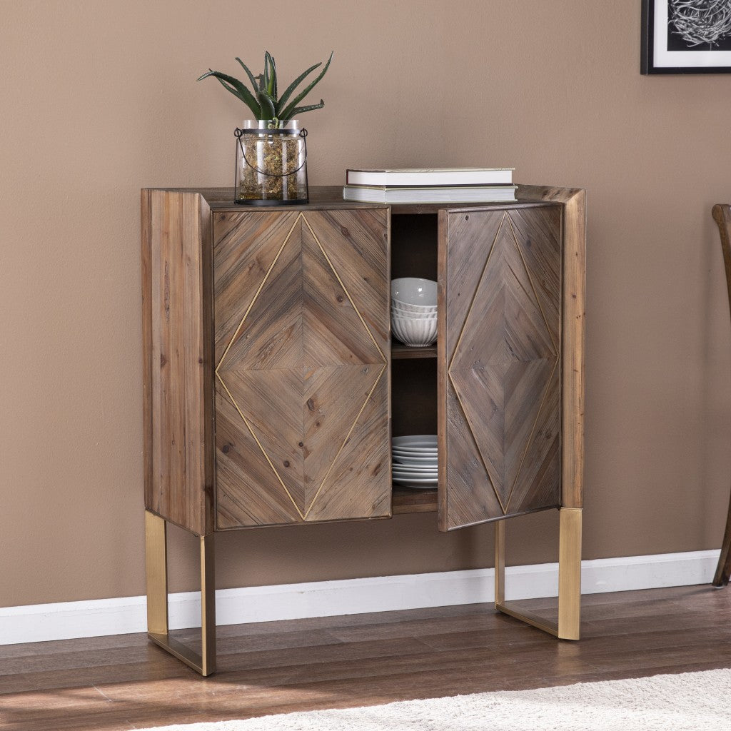 Mod Natural and Gold Reclaimed Wood Accent Cabinet-Sideboards-DECOROLALA