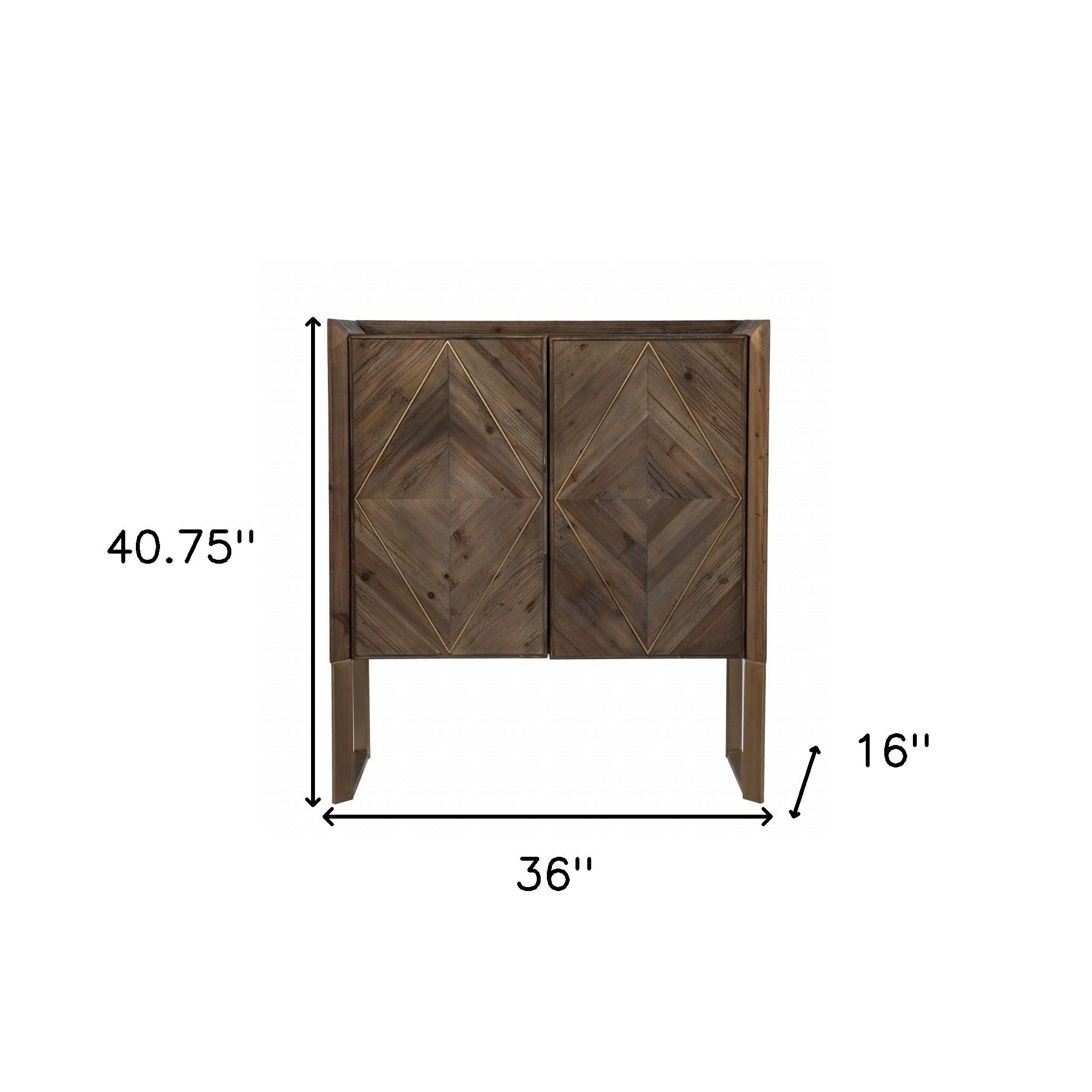 Mod Natural and Gold Reclaimed Wood Accent Cabinet-Sideboards-DECOROLALA