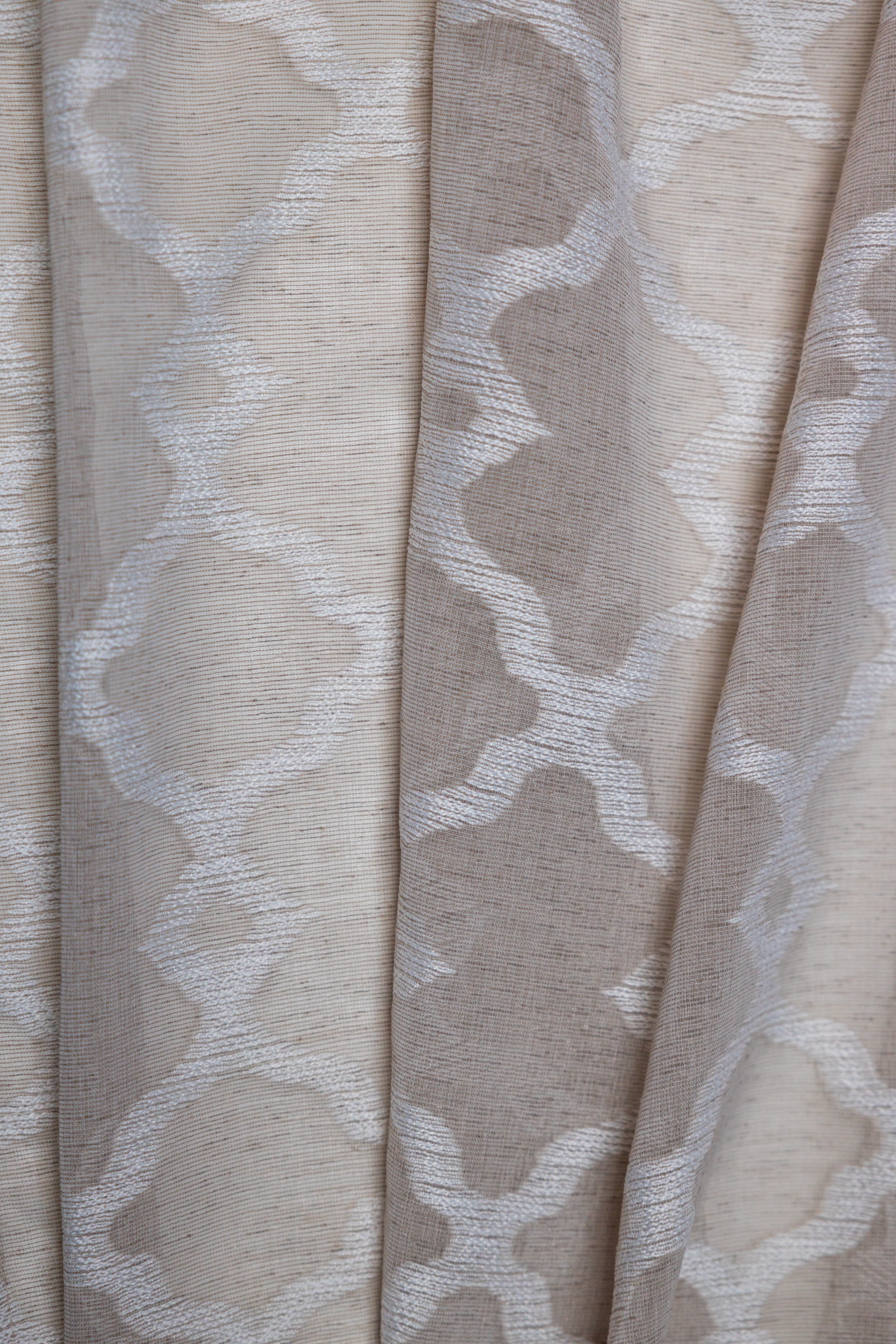 Modena Retro Jacquard Design Sheer Grommet Curtain 108" x 95"-Curtains-DECOROLALA