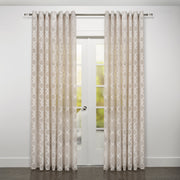 Modena Retro Jacquard Design Sheer Grommet Curtain 108" x 95"-Curtains-DECOROLALA