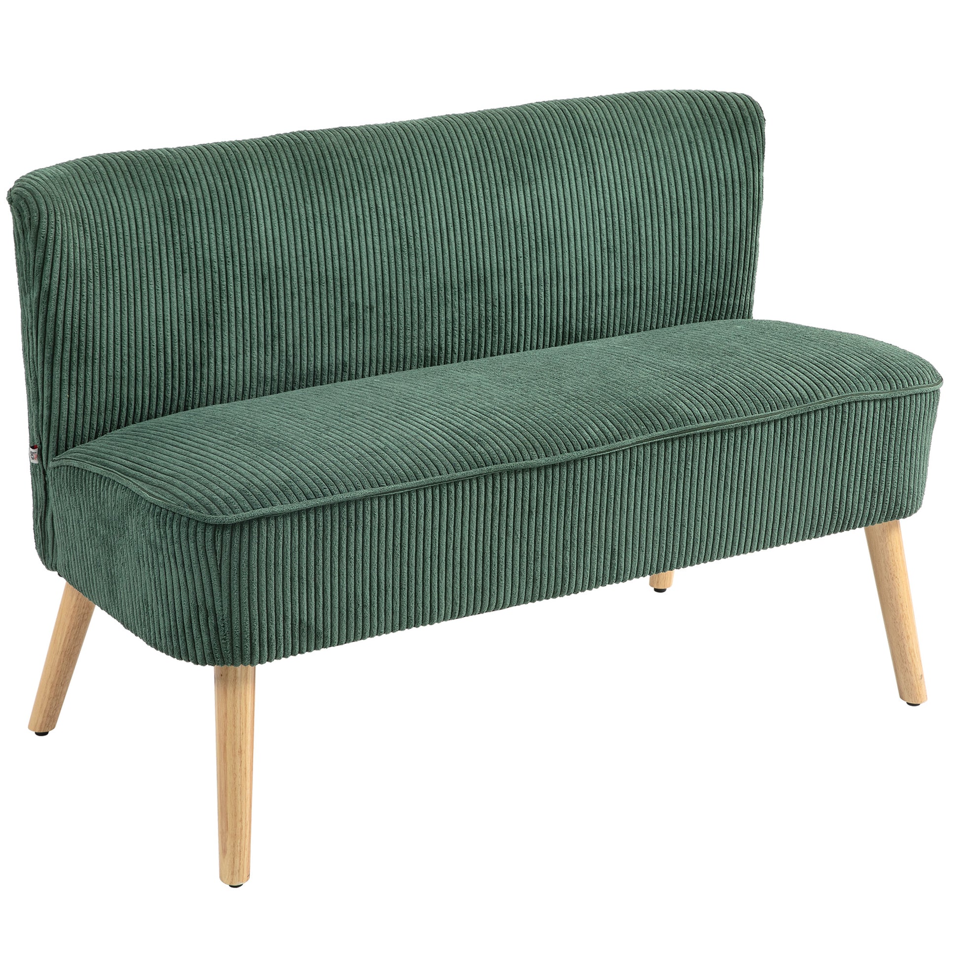 Modern 2 Seater Sofa Corduroy - Cream White 46"W-DECOROLALA