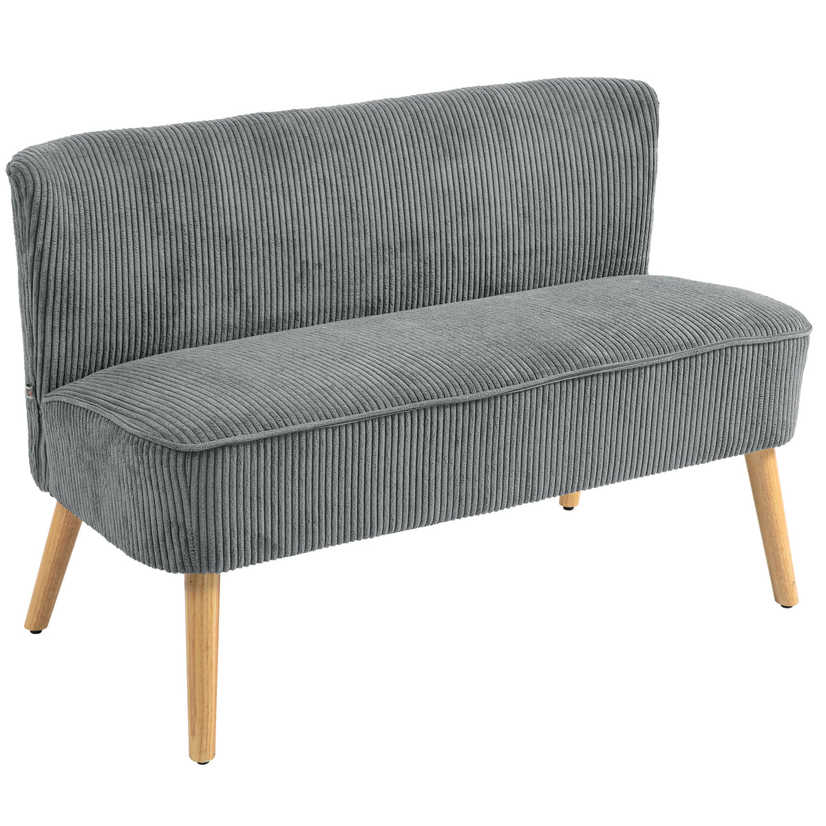 Modern 2 Seater Sofa Corduroy - Cream White 46"W-DECOROLALA