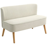 Modern 2 Seater Sofa Corduroy - Cream White 46"W-DECOROLALA