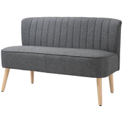 Modern 2 Seater Sofa Grey Linen - 46.1"W-DECOROLALA