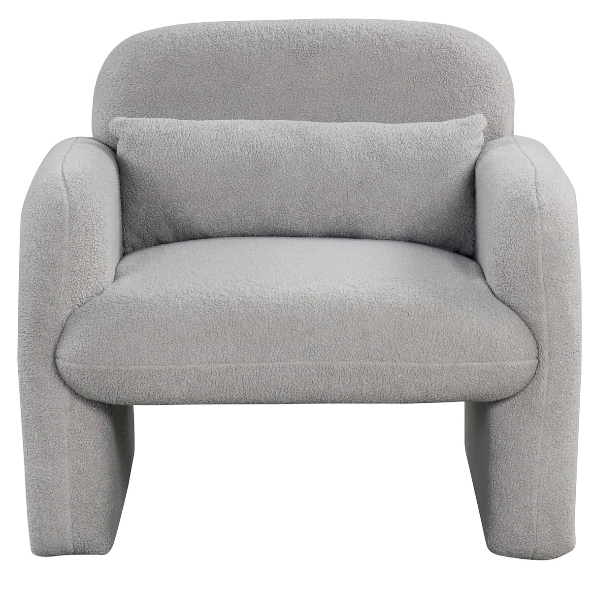 Modern Accent Chair with Waist Pillow and Armrests for Living Room Bedroom-Gray-Accent Chairs-DECOROLALA