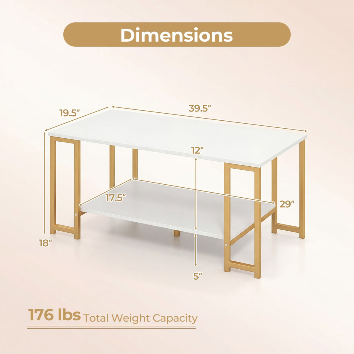 Modern Accent Table with Open Storage Shelf for Apartment and Lounge-White-Coffee Tables-DECOROLALA