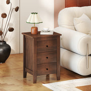 Modern Bedside Cabinet with 3 Drawers for Living Room and Bedroom-Walnut-Nightstands-DECOROLALA