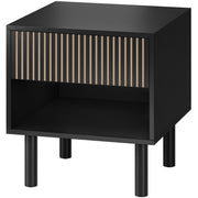 Modern Bedside Table - Black Nightstand with Drawer 18.5"-Home Furnishings > Bedroom Furniture > Bedside Tables-DECOROLALA