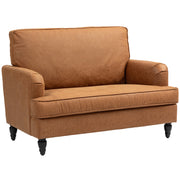 Modern Brown Accent Chair, Leathaire, Wide Seat, Relax, Living Room-DECOROLALA