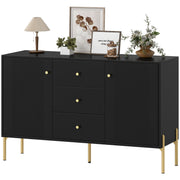 Modern Buffet Cabinet Sideboard - Black & Gold 47"-DECOROLALA