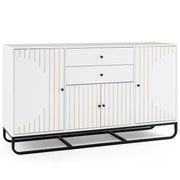 Modern Buffet Sideboard Cabinet w/ 2 Drawers & Adjustable Shelves for Dining Room-White-Sideboards & Buffets-DECOROLALA