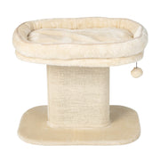 Modern Cat Tree Tower with Large Plush Perch and Sisal Scratching Plate-Beige-Cat Trees & Scratchers-DECOROLALA