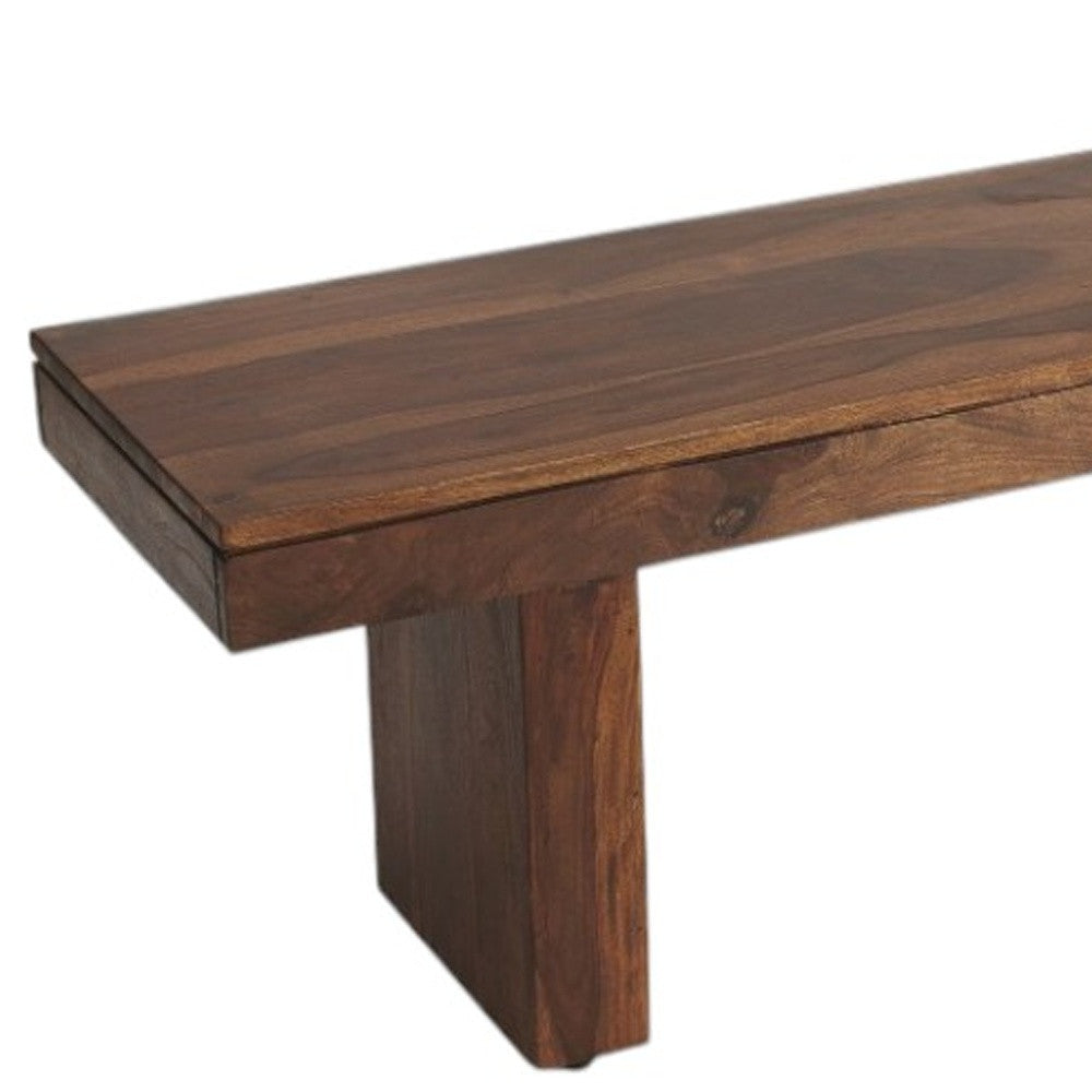 Modern Chunky Solid Wood Bench-Outdoor Benches-DECOROLALA