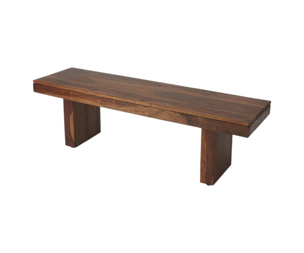 Modern Chunky Solid Wood Bench-Outdoor Benches-DECOROLALA