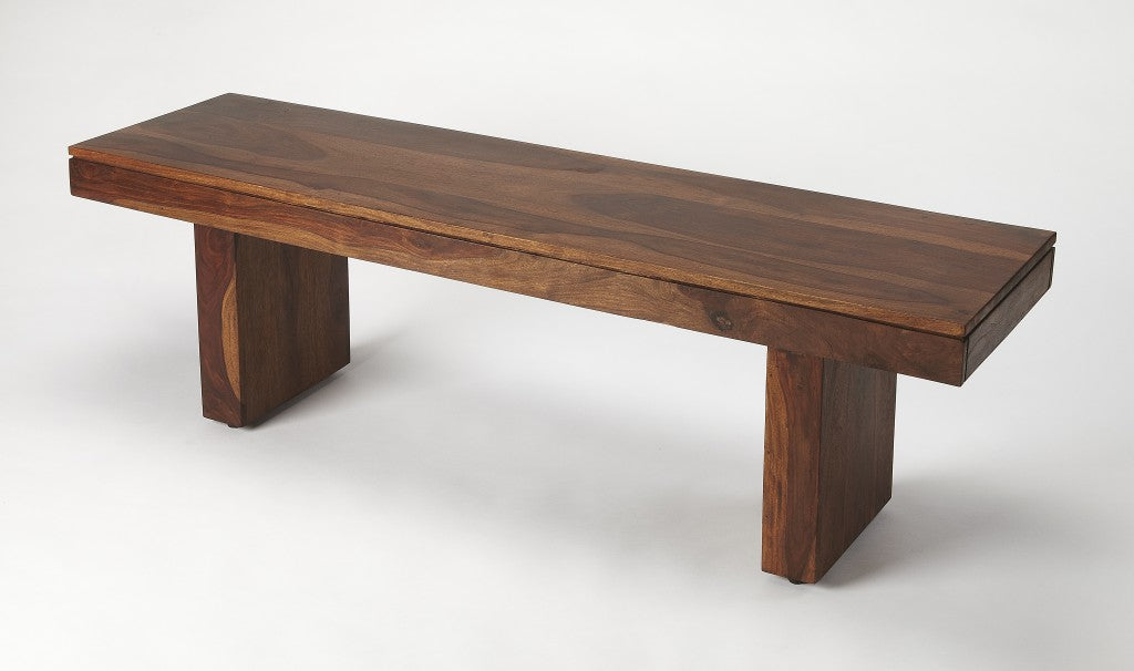 Modern Chunky Solid Wood Bench-Outdoor Benches-DECOROLALA
