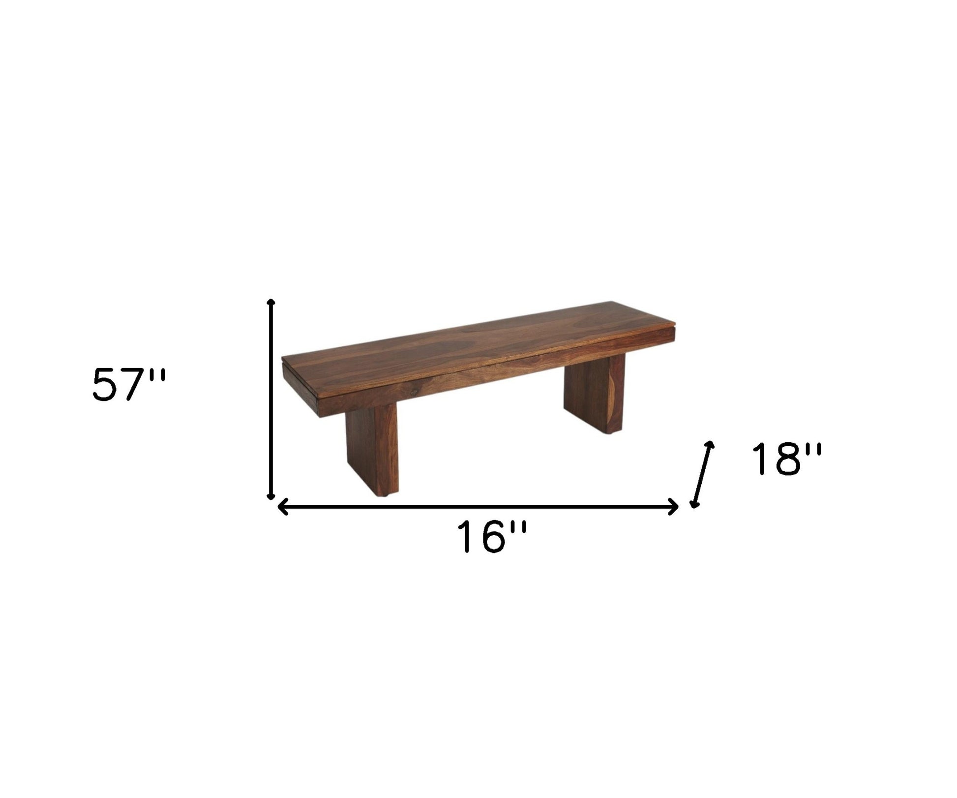 Modern Chunky Solid Wood Bench-Outdoor Benches-DECOROLALA