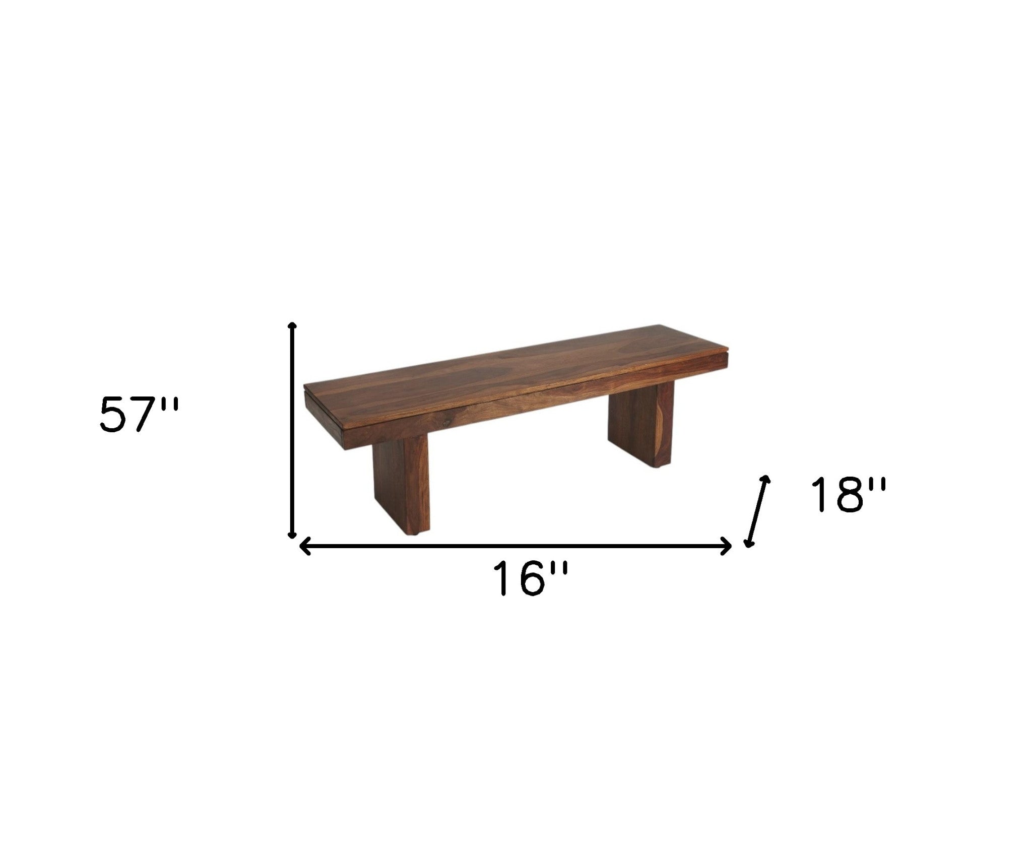 Modern Chunky Solid Wood Bench-Outdoor Benches-DECOROLALA