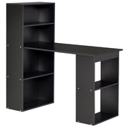 Modern Computer Desk with Storage Shelves, 47" Writing Table Workstation with Bookshelf for Home Office, Black-Office Products > Office Furniture > Office Desks & Work Stations > Writing Desks-DECOROLALA