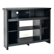Modern Corner TV Stand with Adjustable Shelves for TVs up to 48 Inch-Black-Entertainment Centers & TV Stands-DECOROLALA