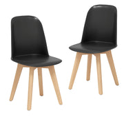 Modern Dining Chair Set of 2 with Solid Beech Wood Legs and Tilt Backrest-Black-Dining Chairs-DECOROLALA