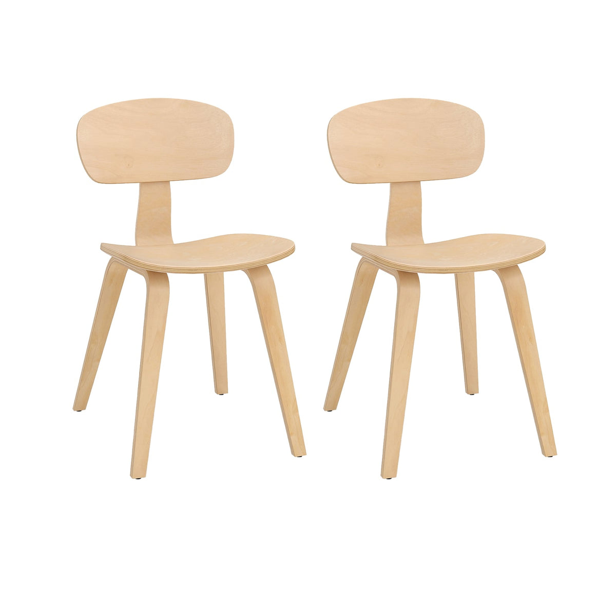 Modern Dining Chair Set of 2 with Wide Seat-Natural-Dining Chairs-DECOROLALA