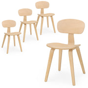 Modern Dining Chair Set of 4 with Wide Seat-Natural-Dining Chairs-DECOROLALA