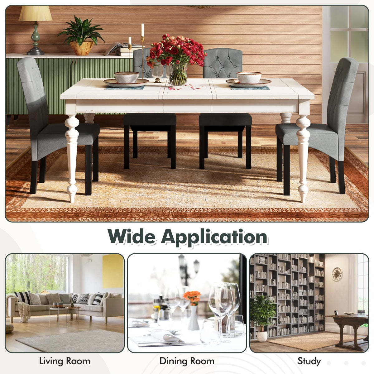 Modern Dining Chair with High Backrest High-density Sponge Cushion-Dark Gray-Dining Chairs-DECOROLALA