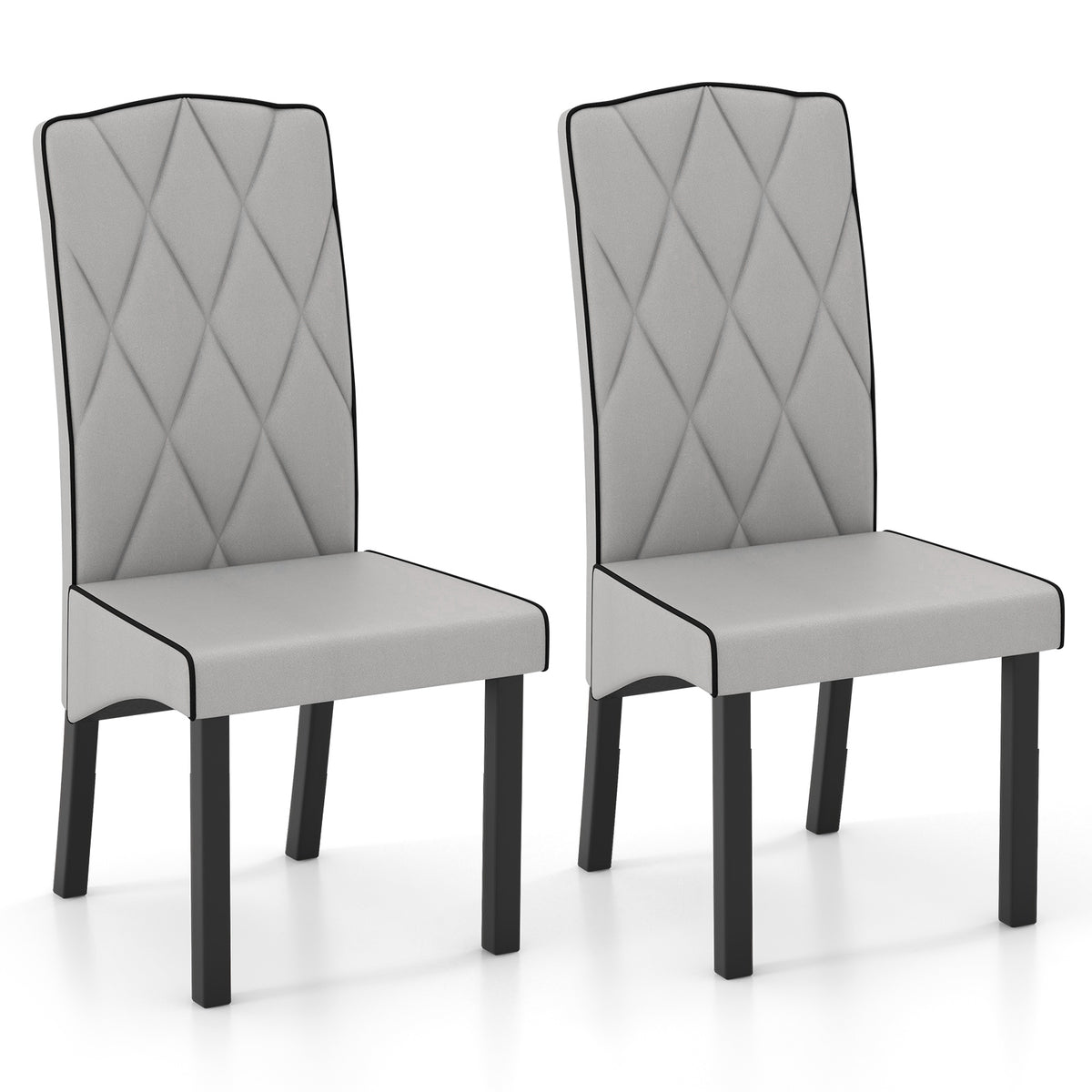 Modern Dining Chair with High Backrest High-density Sponge Cushion-Light Gray-Dining Chairs-DECOROLALA