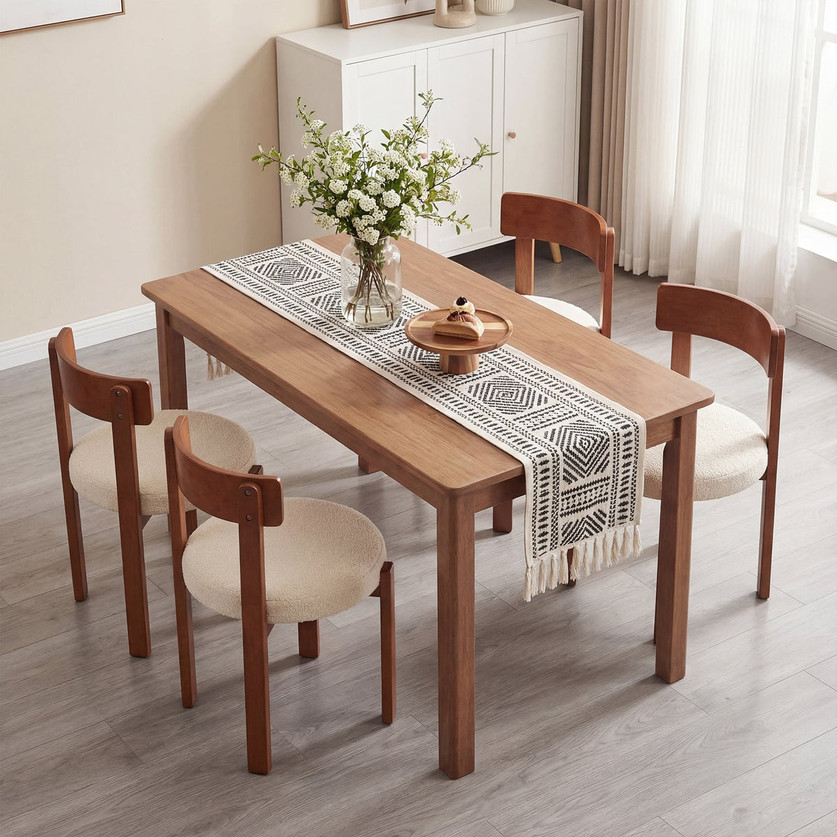 Modern Dining Chairs Set of 2 with Solid Rubber Wood Legs-Brown-Dining Chairs-DECOROLALA