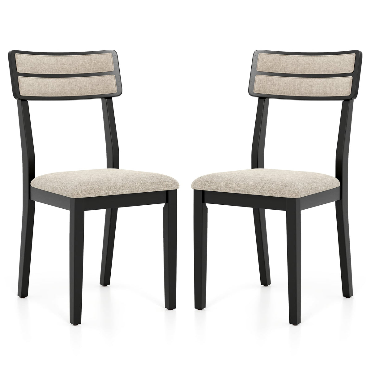 Modern Dining Chairs Set of 2 with Tilt Backrest for Dining Room-Black-Dining Chairs-DECOROLALA