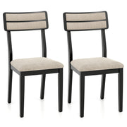 Modern Dining Chairs Set of 2 with Tilt Backrest for Dining Room-Black-Dining Chairs-DECOROLALA