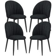 Modern Dining Chairs Set of 4 Black Upholstered-DECOROLALA