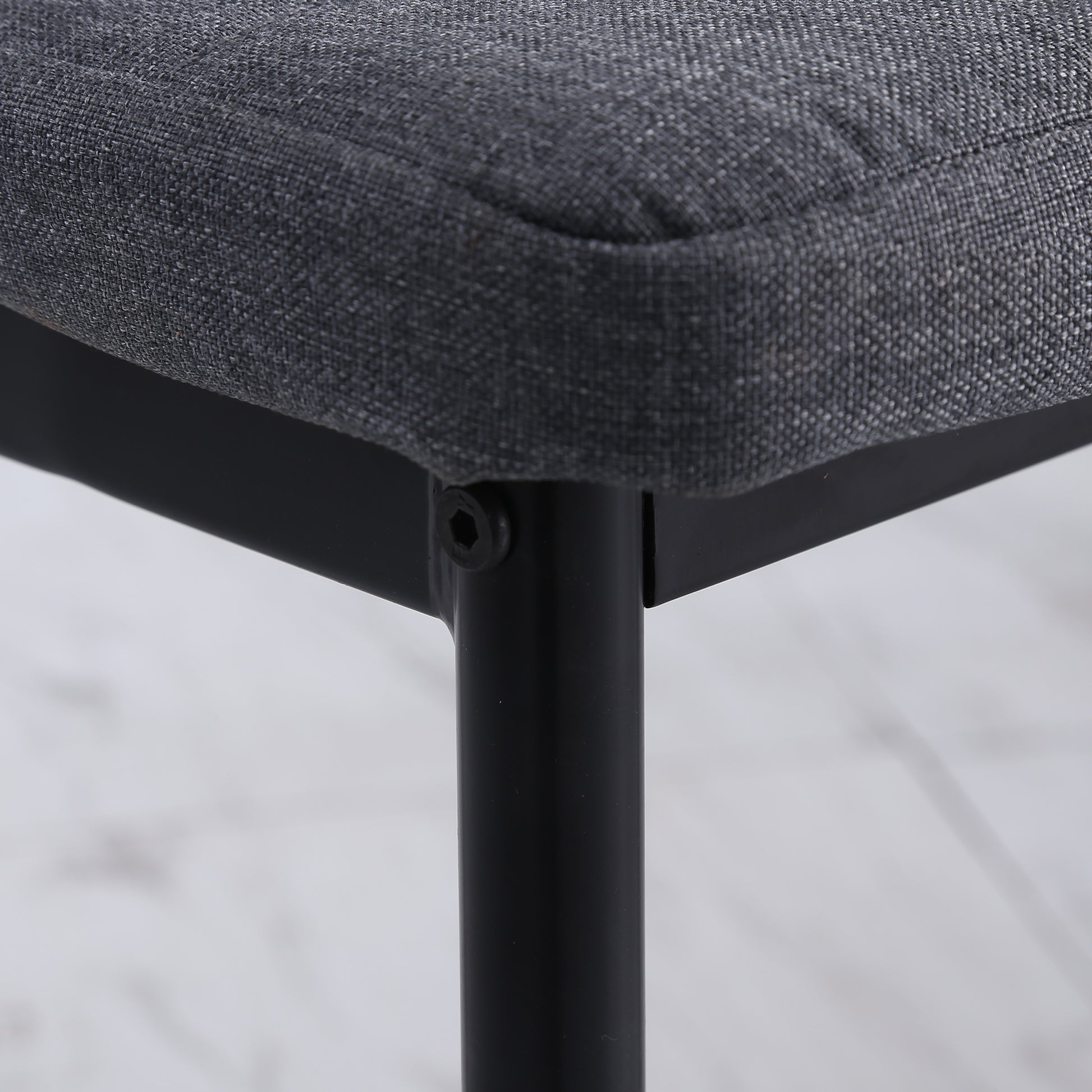 Modern Dining Chairs Set of 4 - Grey Linen with Metal Legs-Home Furnishings > Kitchen & Dining Furniture > Dining Chairs-DECOROLALA